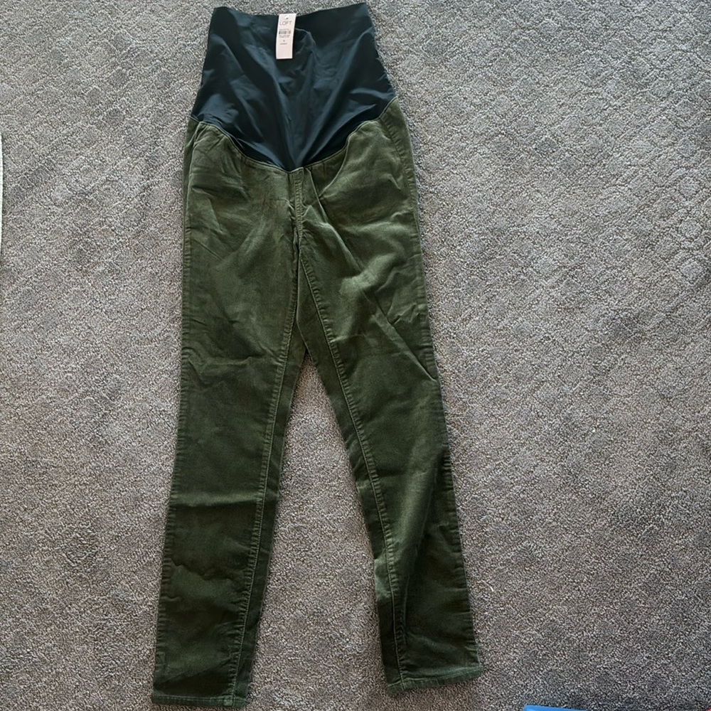 Olive Green Corduroy Maternity Jeans